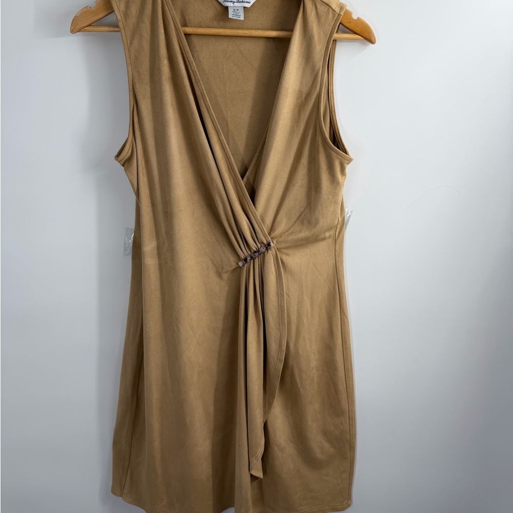 Tommy Bahama Tan Brown Suede Midi Dress - Picture 11 of 13
